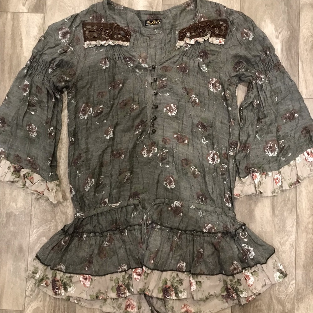 Boho Chic Long Sleeve Top Blouse